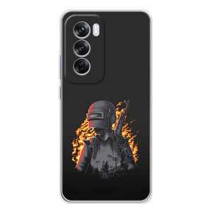 Силиконовый чехол с картинкой "Герой Pubg" на OPPO A5 – В огне