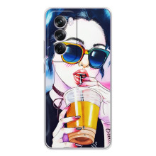 Чехол с картинкой Модные Девчонки OPPO A5 – Девушка с коктейлем