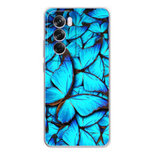 Чехол с принтом для Оппо А5 - (Прикольные) (AlphaPrint) (Синие бабочки)