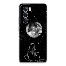 Чехол с рисунком кот на OPPO A5 – Девушка с котом