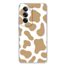 Чехол с принтом коровы на Оппо А5 – Бежевый принт