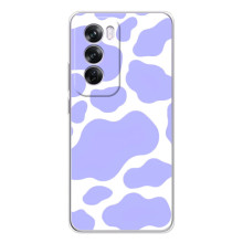 Чехол с принтом коровы на Оппо А5 – Фиолетовый принт