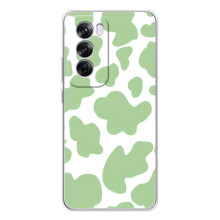 Чехол с принтом коровы на Оппо А5 – Зеленый принт