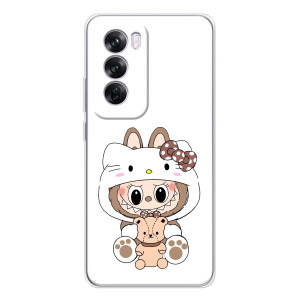 Чохол з принтом Лабубу для OPPO A5 – Білий Лабубу