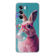 Чехол с принтом стильные животные для Оппо А5 – Кролик в очках