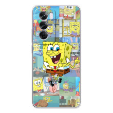 Силіконовий чохол Спанч Боб на Оппо А5 (Радісний Спанч Боб)