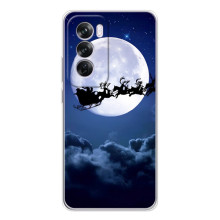 Новогодние Чехлы для Оппо А5 (VPrint) (Санта - луна)