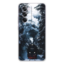 Новогодние, Праздничные Чехлы для OPPO A5 - 2024 год (Зимний поезд)