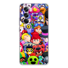 Силиконовый Чехол на OPPO A5 с картинкой Brawl Stars (Персонажи)