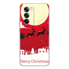Рождественские Чехлы для OPPO A5 (VPrint) (Санта с оленями)