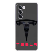 Силиконовый бампер с картинкой машины на OPPO A5 – Logo TESLA