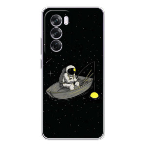 Силиконовый Чехол с принтом "Космонавты" на OPPO A5 – Космонавт на рыбалке