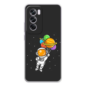 Силиконовый Чехол с принтом "Космонавты" на OPPO A5 – Космонавт с шариками