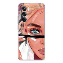 Силиконовый Чехол на OPPO A5 с картинкой Стильных Девушек (Девушка и ресницы)