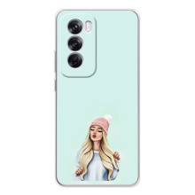 Силиконовый Чехол на OPPO A5 с картинкой Стильных Девушек (В шапке)