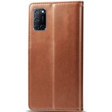 Шкіряний чохол книжка GETMAN Gallant (PU) для Oppo A52 / A72 / A92 – Коричневий