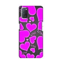 Чехлы для любимой на OPPO A52 (VPrint) (Pink hearts)
