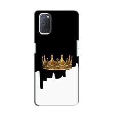 Чехол (Корона на чёрном фоне) для Оппо А52 (Золотая корона)