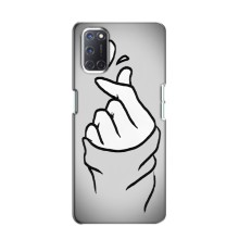 Чехол с принтом для Oppo A52 (AlphaPrint - Знак сердечка) – Значок Love