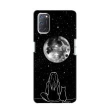 Чехол с рисунком кот на Oppo A52 – Девушка с котом