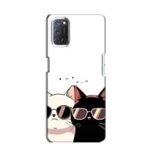 Чехол с рисунком кот на Oppo A52 – Коты в очках