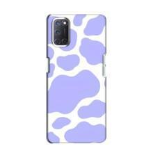 Чехол с принтом коровы на Оппо А52 – Фиолетовый принт