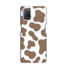 Чехол с принтом коровы на Оппо А52 – Коричневый принт