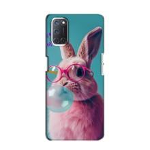 Чохол з принтом стильні тварини для OPPO A52 (Кролик в окулярах)