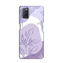 Силиконовый чехол с принтом в цветах на Oppo A52 – Фиолетовый дизайн