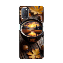 Чехол с уникальным дизайном «Осень с кофе» для Oppo A52 – Тёмный кофе