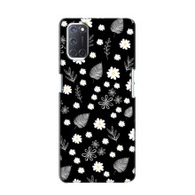 Чехлы с тематикой "ЦВЕТЫ" на Oppo A52 (цветение на чорном)