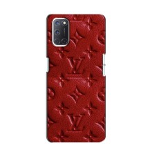 Текстурный Чехол Louis Vuitton для Оппо А52 (Красный ЛВ)