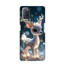 Яркий чехол для Oppo A52 с Зимними Оленятами – Блистающий оленёнок