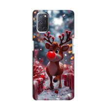 Яркий чехол для Oppo A52 с Зимними Оленятами – Олень среди подарков
