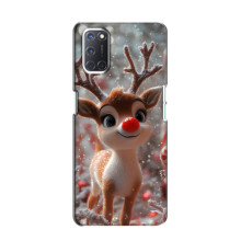 Яркий чехол для Oppo A52 с Зимними Оленятами