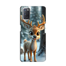 Яркий чехол для Oppo A52 с Зимними Оленятами – Оленёнок в лесу