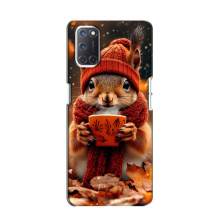 Печатный чехол «Зверята с кофе» для Oppo A52 – Белка с кофе