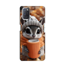 Печатный чехол «Зверята с кофе» для Oppo A52