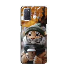 Печатный чехол «Зверята с кофе» для Oppo A52 – Тигр с кофе