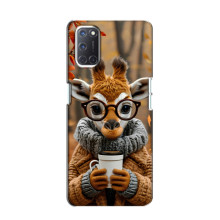 Печатный чехол «Зверята с кофе» для Oppo A52 – Жираф с кофе
