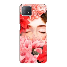 Чехлы (ART) Цветы на Oppo a53 (5G) (VPrint) (Глаза в цветах)