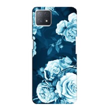 Чехлы (ART) Цветы на Oppo a53 (5G) (VPrint) (Голубые Бутоны)