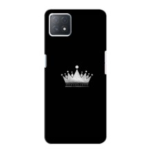 Чехол (Корона на чёрном фоне) для Оппо А53 (5G) – Белая корона