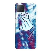 Чехол с принтом для Oppo a53 (5G) (AlphaPrint - Знак сердечка) – Радужное сердце