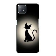 Чехол с принтом для Oppo a53 (5G) (AlphaPrint) Модные коты – Силуэт котика