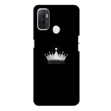 Чехол (Корона на чёрном фоне) для Оппо А53 – Белая корона