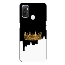 Чехол (Корона на чёрном фоне) для Оппо А53 (Золотая корона)