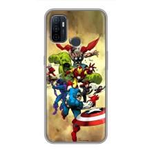 Чехол МАРВЕЛ для Оппо А53 (AlphaPrint) – Герои Марвел