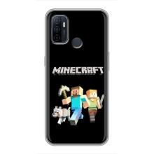 Чехол Майнкрафт на Oppo A53 (AlphaPrint) Minecraft (герои Minecraft)