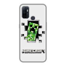 Чехол Майнкрафт на Oppo A53 (AlphaPrint) Minecraft (крипер Майнкрафт)